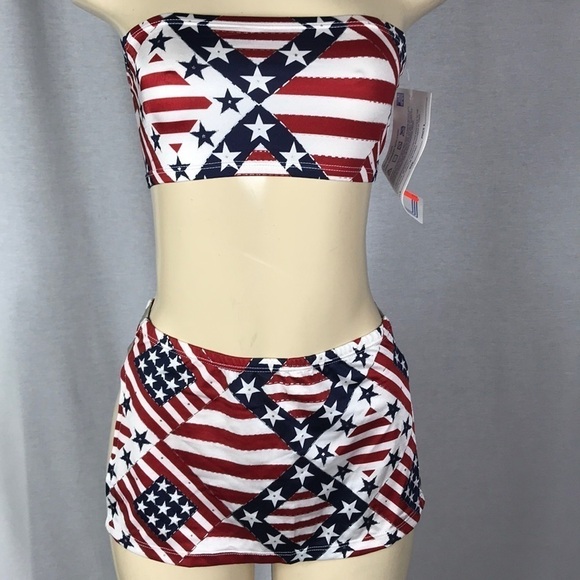 Zuliana Other - Zuliana Size Small Flag Print Material Skirt Set. Made In USA. New With Tags